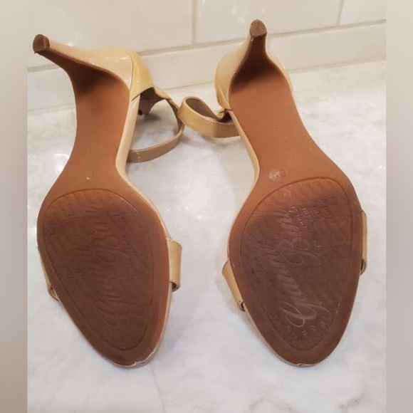 Gianni Bini Nude Patent Leather Ankle Strap Open Toe High Heel Sandals Sz 8 - Picture 6 of 10